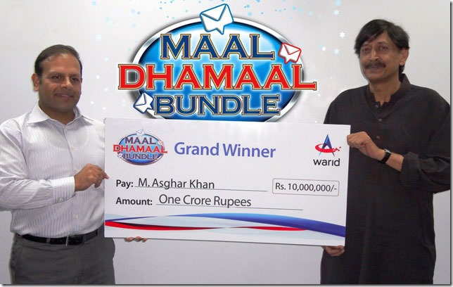 Warid gives Rs. 1 Crore to Maal Dhamaal Bundle Offer Winner