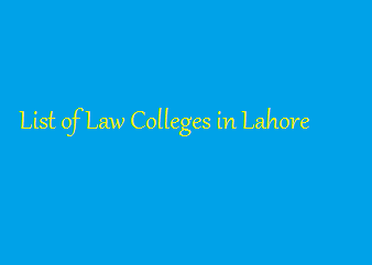 List of Law Colleges in Lahore