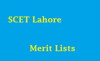 SCET Lahore Merit List online