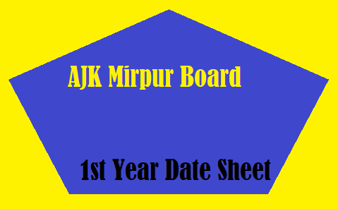 AJK Mirpur Board 1st Year Date Sheet