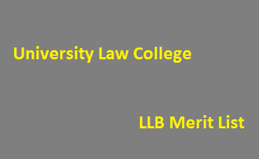 University Law College LLB Merit List 2023