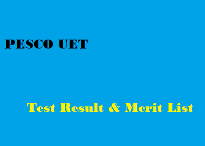 PESCO UET Test Result 2022