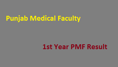 Punjab Medical Faculty PMF Result