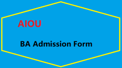 AIOU BA Admission Form