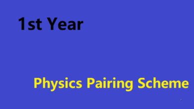 1st Year Physics Pairing Scheme