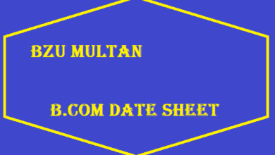 BZU Multan B.Com Date Sheet