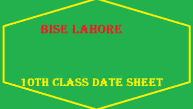 Bise Lahore Board 10th Class Date Sheet