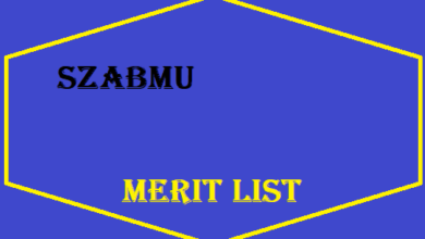 SZABMU Merit List