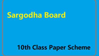 Sargodha Board 10th Class Paper Scheme