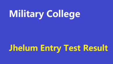 Military College Jhelum Entry Test Result