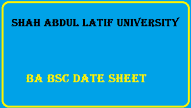 Shah Abdul Latif University Ba Bsc Date Sheet