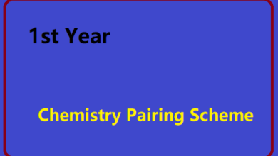 1st Year Chemistry Pairing Scheme