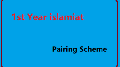 1st Year islamiat Pairing Scheme