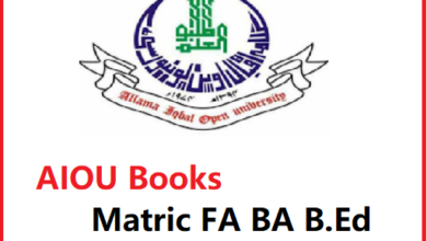 AIOU Books Matric FA BA B.Ed
