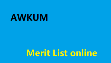 AWKUM Merit List check online