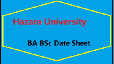 Hazara University BA BSc Date Sheet