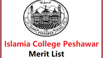 Islamia College Peshawar Merit List
