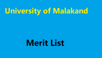 University of Malakand Merit List