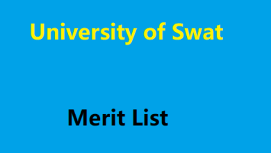 University of Swat Merit List