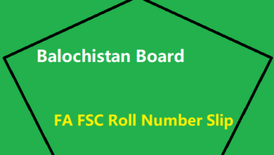 Balochistan Board FA FSC Roll Number Slip