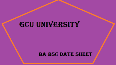 GCU University Faisalabad Ba Bsc Date Sheet