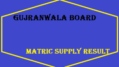 Gujranwala Board Matric Supply Result
