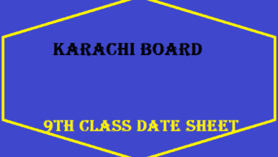 Karachi Board 9th Class Date Sheet