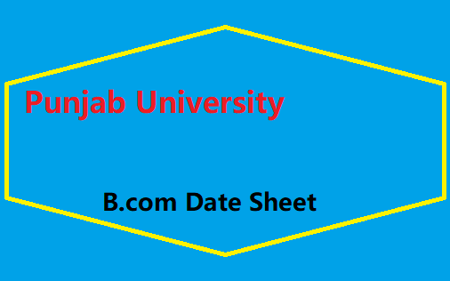 punjab university B.com Date Sheet