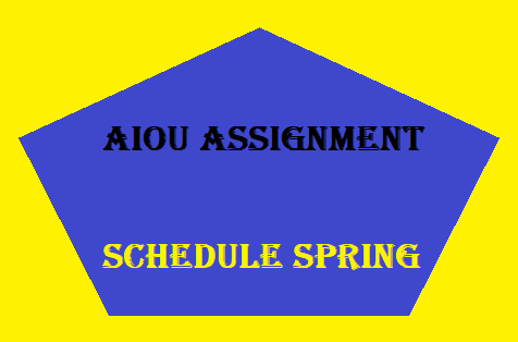 AIOU Assignment Schedule Spring