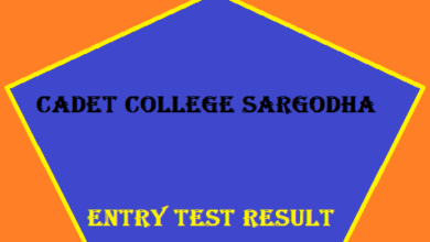 Cadet College Sargodha Entry Test Result