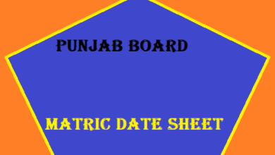 Punjab Board Matric Date Sheet 2024