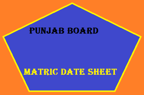 Punjab Board Matric Date Sheet 2024