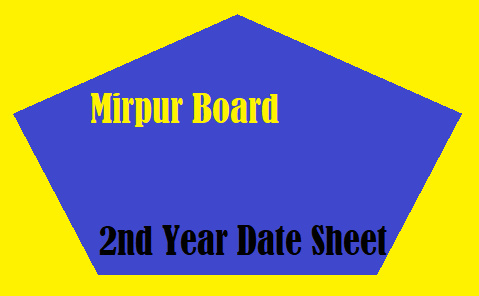 AJK Mirpur Board 2nd Year Date Sheet