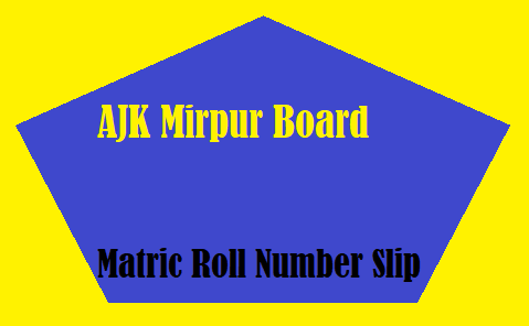 AJK Mirpur Board Matric Roll Number Slip