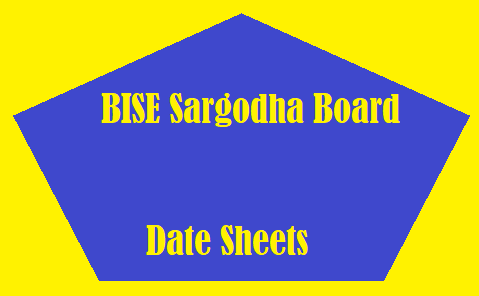 BISE Sargodha Board 11th 12th Class Date Sheet