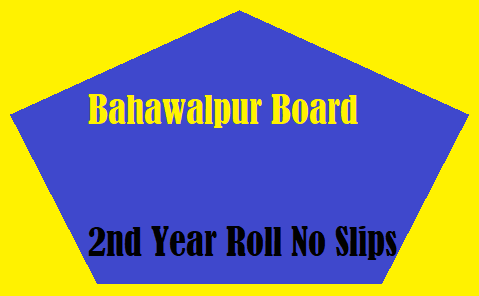 Bahawalpur Board 2nd Year Roll Number Slips
