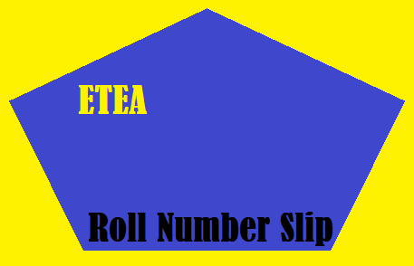 ETEA Roll Number Slip
