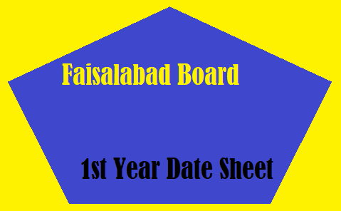 Faisalabad Board 1st Year Date Sheet