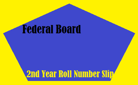 Federal Board 2nd Year Roll Number Slip