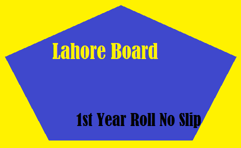 Lahore Board 1st Year Roll No Slip