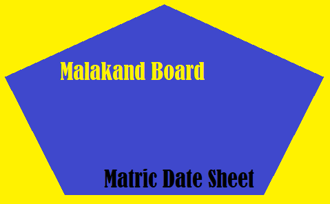 Malakand Board Matric Date Sheet