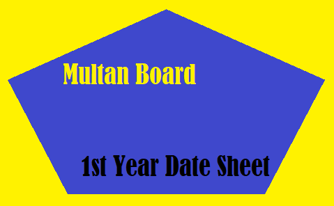 Multan Board 1st Year Date Sheet