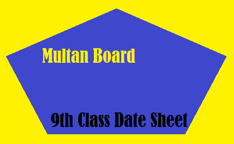 Multan Board 9th Class Date Sheet