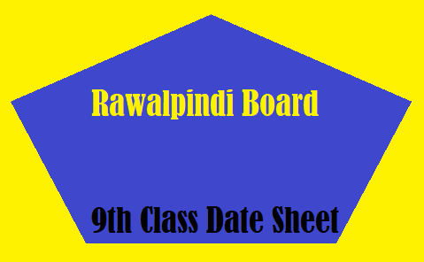 Rawalpindi Board 9th Class Date Sheet
