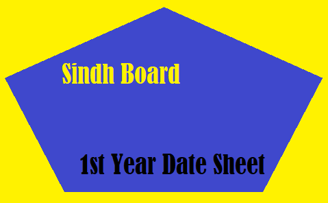 Sindh Board 1st Year Date Sheet
