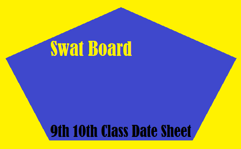 Swat Board 9th 10th Class Date Sheet